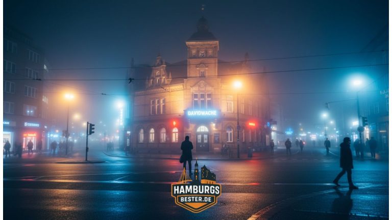 Polizeiwache Davidwache bei Nacht: Das Herz des Kiezes schlägt weiter